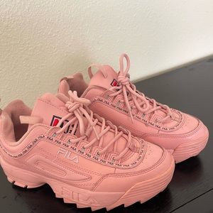 Pink Fila athletic shoes